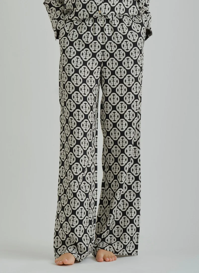 GANT Gant Ramadan Collection  Women's Black Drawstring Printed Pants