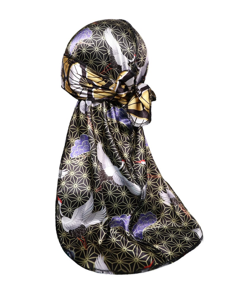 ForceWave Durag for Men Designer for Waves Silky Durag Du rag with Designed Pattern - Image 1