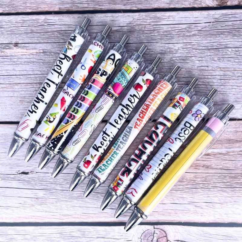 YJ PREMIUMS 10PC Teacher Pen | Fun Cute Funny Cool Best Pens for Teacher Set Pack Teach Love Inspire Writing School Sayings Preschool Appreciation Gifts Supplies Gift Supply in Bulk - Image 4