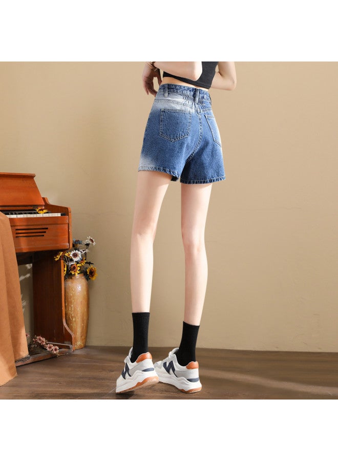 TonLion summer Thin Denim Shorts For Women - Straight Cut, Versatile, High Waist, Slimming, Trendy Korean Style Shorts - Image 5