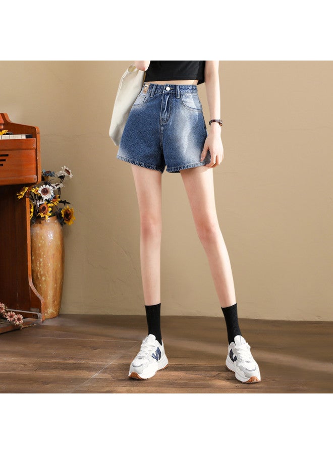 TonLion summer Thin Denim Shorts For Women - Straight Cut, Versatile, High Waist, Slimming, Trendy Korean Style Shorts - Image 4