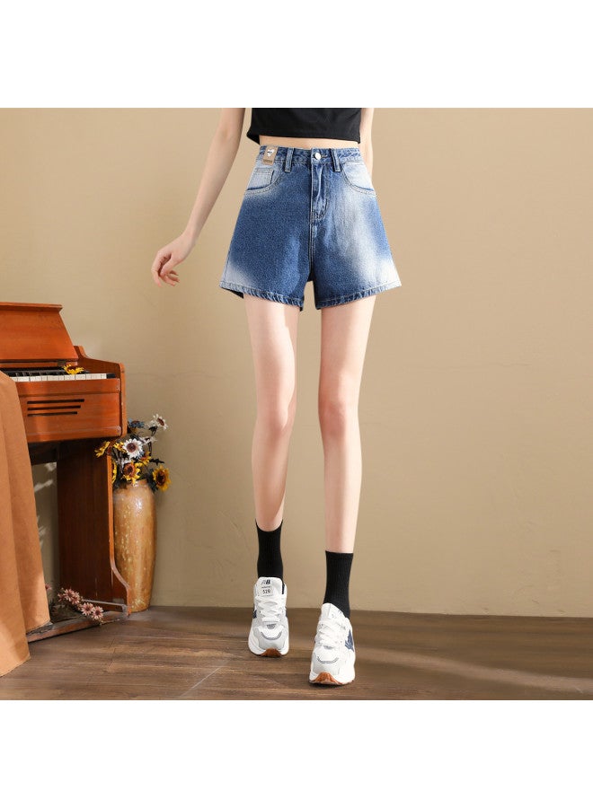 TonLion summer Thin Denim Shorts For Women - Straight Cut, Versatile, High Waist, Slimming, Trendy Korean Style Shorts - Image 2