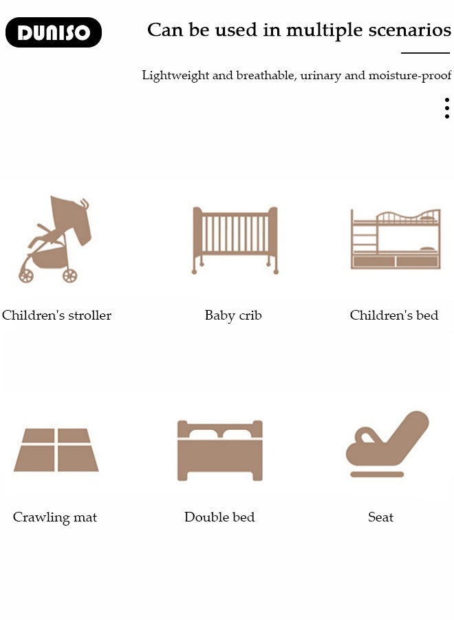 DUNISO Baby Waterproof Bed Pad Bed Wetting Pads Washable Mattress Protector Pads for Baby Reusable Incontinence Underpads Toddler Potty Training Pads Baby Waterproof Pad Mat 80*100cm - Image 2