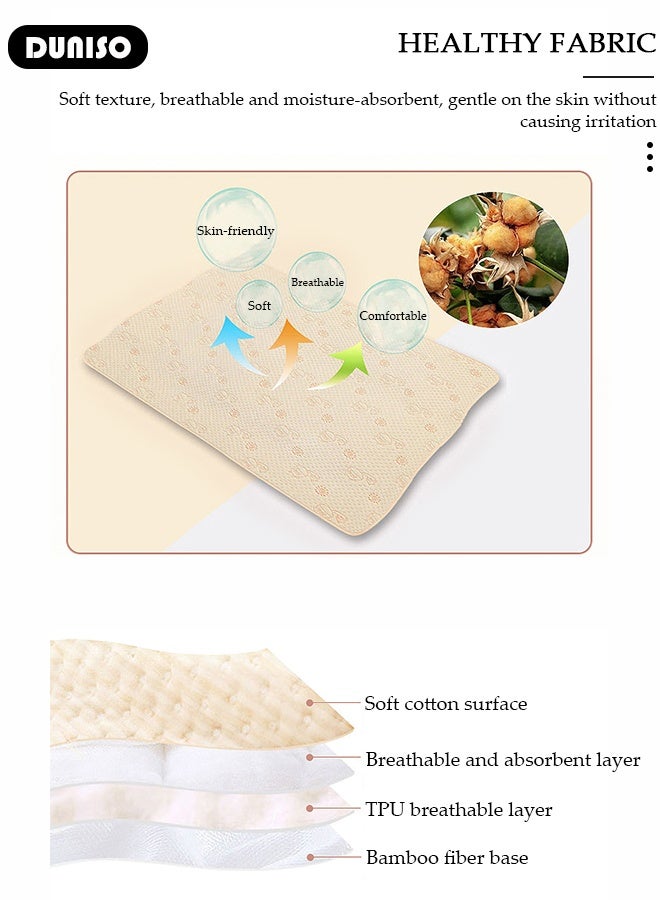 DUNISO Baby Waterproof Bed Pad Bed Wetting Pads Washable Mattress Protector Pads for Baby Reusable Incontinence Underpads Toddler Potty Training Pads Baby Waterproof Pad Mat 80*100cm - Image 3