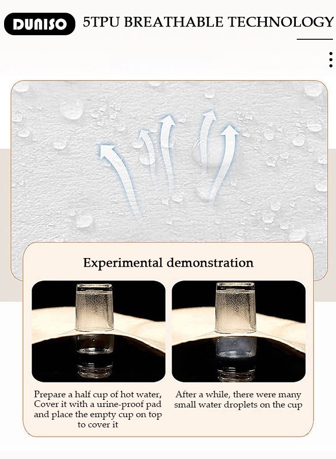 DUNISO Baby Waterproof Bed Pad Bed Wetting Pads Washable Mattress Protector Pads for Baby Reusable Incontinence Underpads Toddler Potty Training Pads Baby Waterproof Pad Mat 80*100cm - Image 4