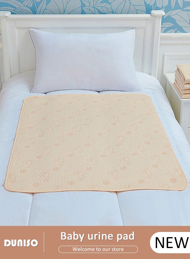 DUNISO Baby Waterproof Bed Pad Bed Wetting Pads Washable Mattress Protector Pads for Baby Reusable Incontinence Underpads Toddler Potty Training Pads Baby Waterproof Pad Mat 80*100cm - Image 1