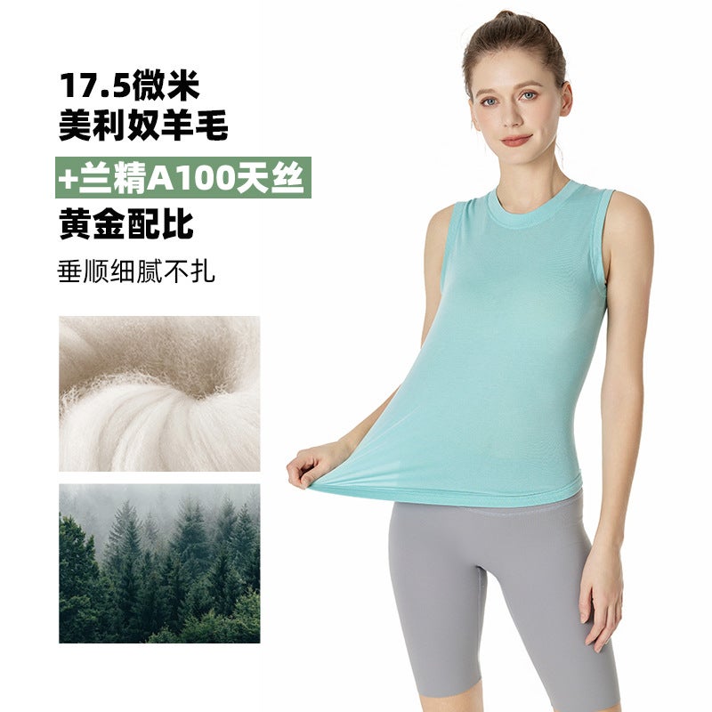 New Seamless One Woven Merino Wool Short Sleeve Breathable Dopamine Color Cloud Sense Comfortable Sports T-Shirt - Image 2