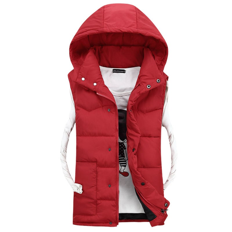 New Style Vest Korean Style Casual Couple Hooded Pure Color Boutique Stand Collar Couple Dropshipping - Image 5