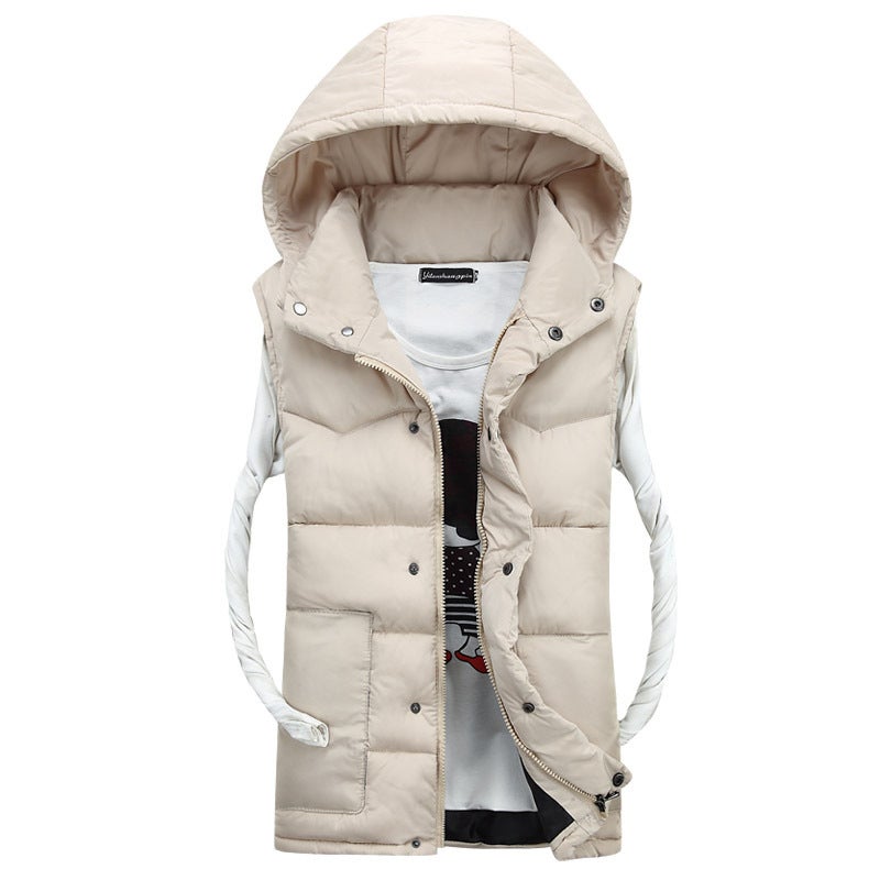 New Style Vest Korean Style Casual Couple Hooded Pure Color Boutique Stand Collar Couple Dropshipping - Image 1
