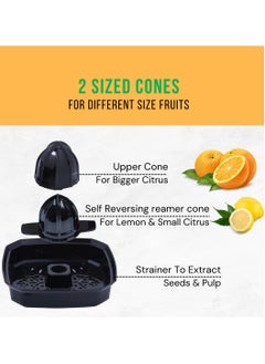 DOMEA Electric Citrus Juicer, Orange Juice Maker, Lemon Squeezer, 0.7 ML Capacity, 25W Energy Efficient Powerful Motor, Includes 2 Cones, Quick & Easy Juicing  - Image 5