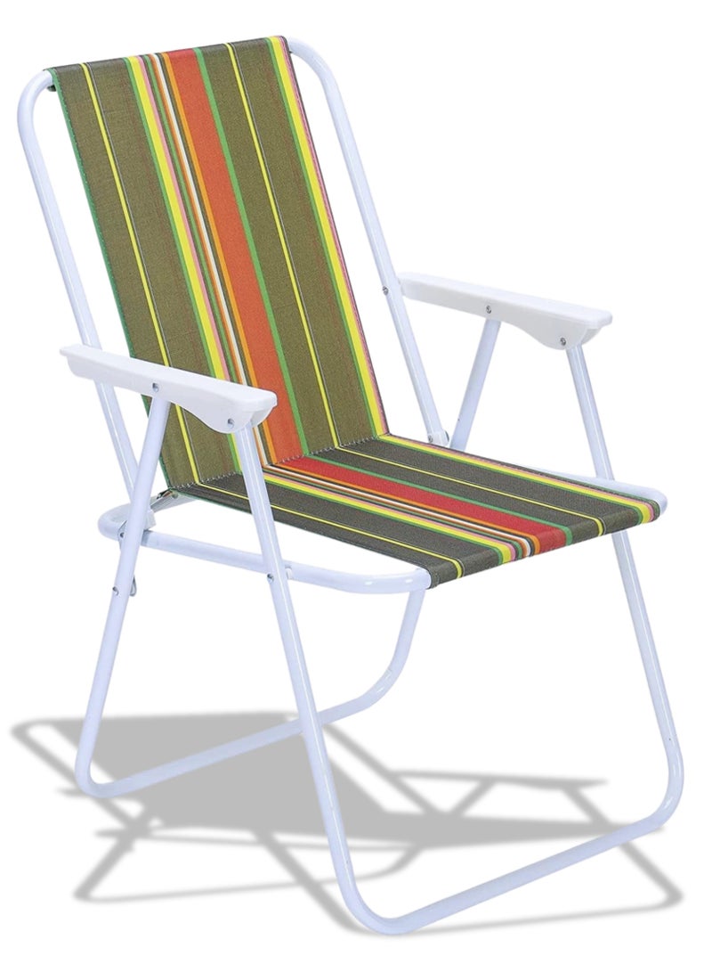 ECVV Beach Chair Foldable Camping Chair For Outdoor Camp Beach Travel Picnic Hiking, Multicolor