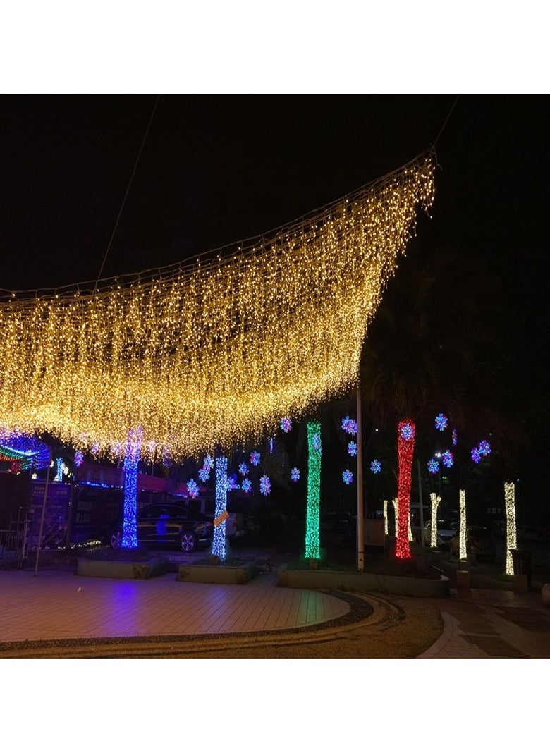 Generic - LED Icicle String Lights10M 264 LEDs Waterproof Extendable Curtain Icicle Lights Plug in Fairy String Lights Christmas Lights for Bedroom For Garden Warm White - Image 1
