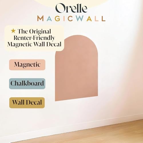 Orelle MagicWall | Magnetic Arch Wall Decal – Repositionable & Renter-Friendly | Peel & Stick Magnetic Wall Decal Chalkboard | Playroom Essentials | Midi 20 x 26” | Mocha - Image 2