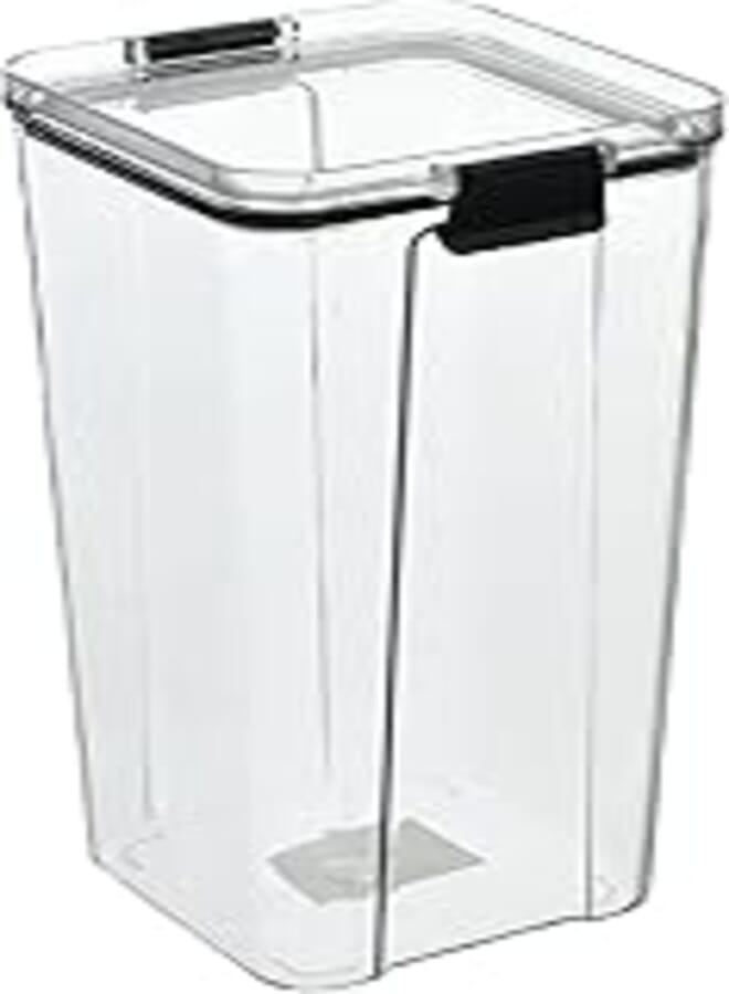 accessories shop Acrylic Square Deep Cereals Container Containing Tightly Sealed Lid With Modern Design And High Quality Material Practical For Kitchen 1700 ML Capacity - Transparent Black 