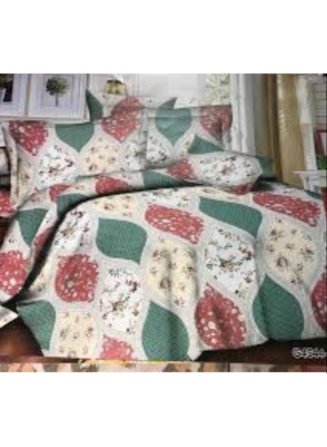 Flat Bed Sheet Set 4 Pieces Heavy Cotton Cream Soft Texture Large Size 240*260
