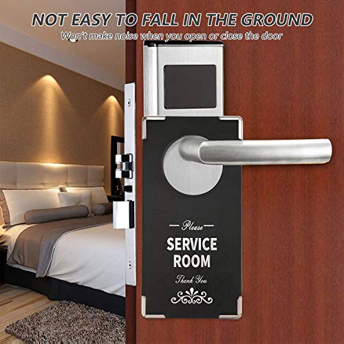 WFD.L Do Not Disturb Sign 2 Packs, 4" × 8" Please Service Room Sign For Hotel Home Office Meeting Indoor and Outdoor Use(Both Sides) - Image 3