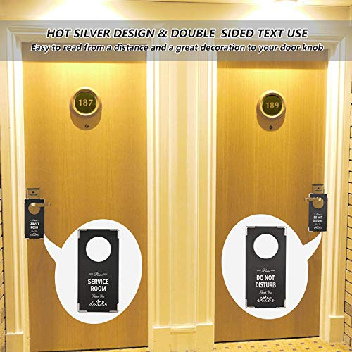 WFD.L Do Not Disturb Sign 2 Packs, 4" × 8" Please Service Room Sign For Hotel Home Office Meeting Indoor and Outdoor Use(Both Sides) - Image 4