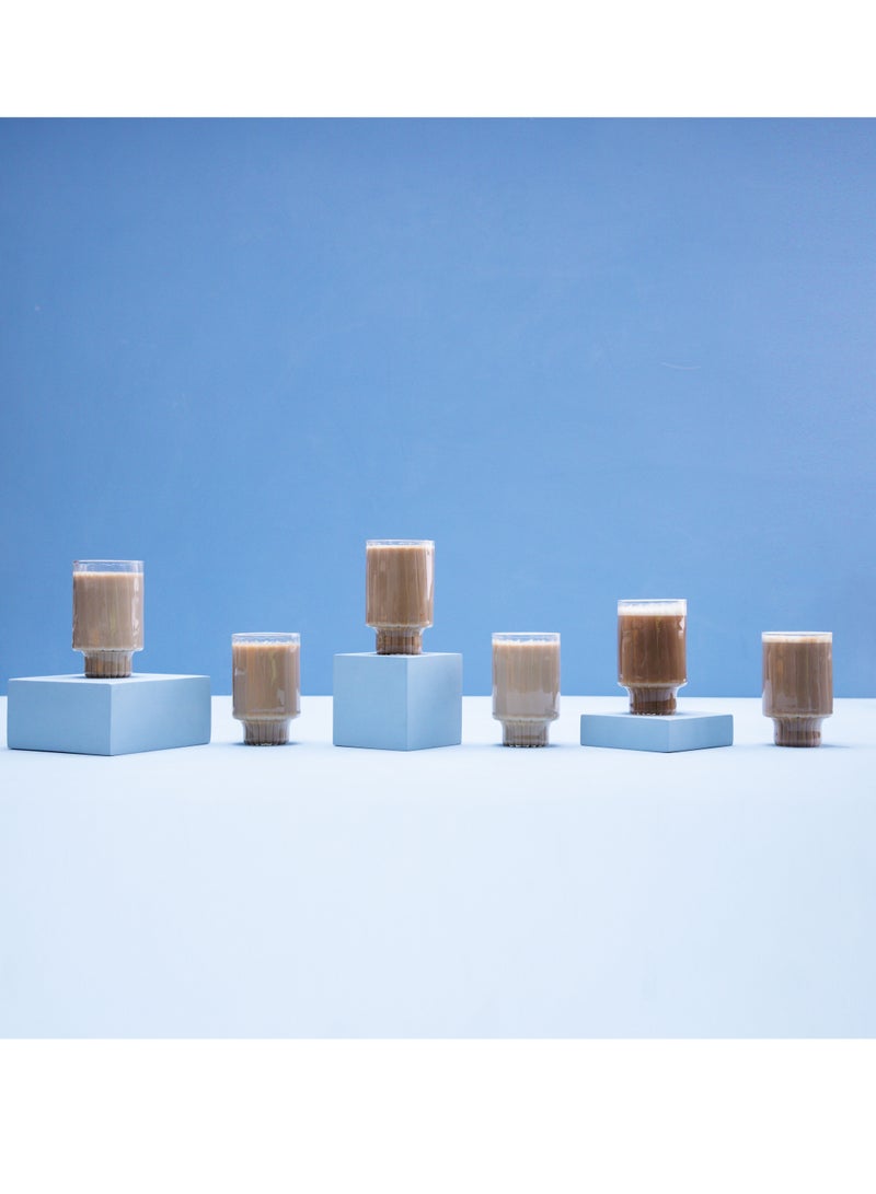 كوب زجاجي مضلع مكون من 6 قطع