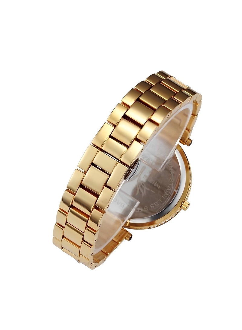 REOCLE Women's Quartz Watch Diamond Watch with 3D Leopard Carved Dial & Diamond Stainless Steel Band 18K Gold Plated Bracelet Wristwatch  - Image 4