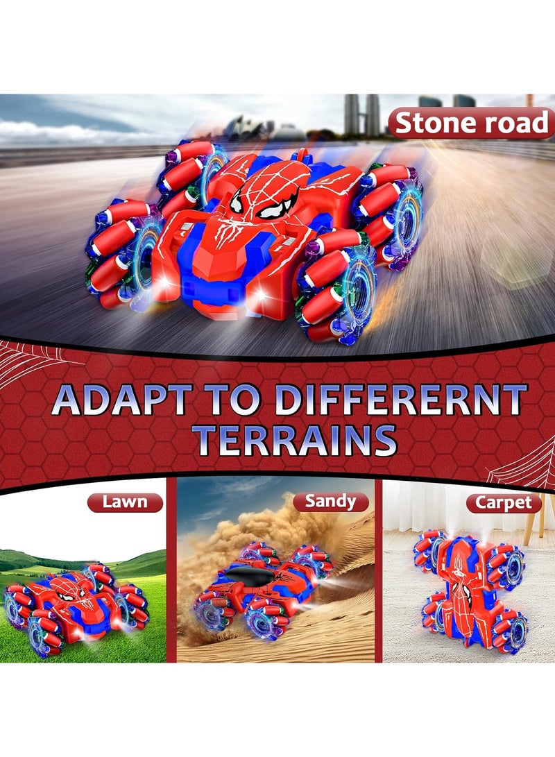 general Spider RC Car, USB Direct Charge RC Car with Cool Lights, 2.4Ghz Double Sided Drift RC Stunt Car, 360° Spinning 4WD Off-road Racing Toys for Boys and Girls 4-12 Years Old Gift - Image 3