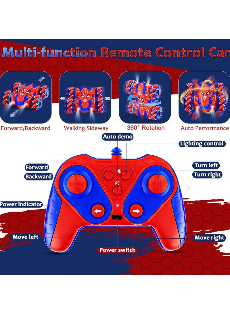 general Spider RC Car, USB Direct Charge RC Car with Cool Lights, 2.4Ghz Double Sided Drift RC Stunt Car, 360° Spinning 4WD Off-road Racing Toys for Boys and Girls 4-12 Years Old Gift - Image 4