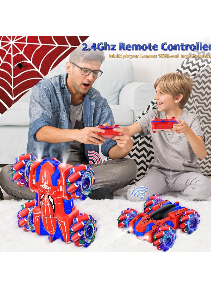 general Spider RC Car, USB Direct Charge RC Car with Cool Lights, 2.4Ghz Double Sided Drift RC Stunt Car, 360° Spinning 4WD Off-road Racing Toys for Boys and Girls 4-12 Years Old Gift - Image 5