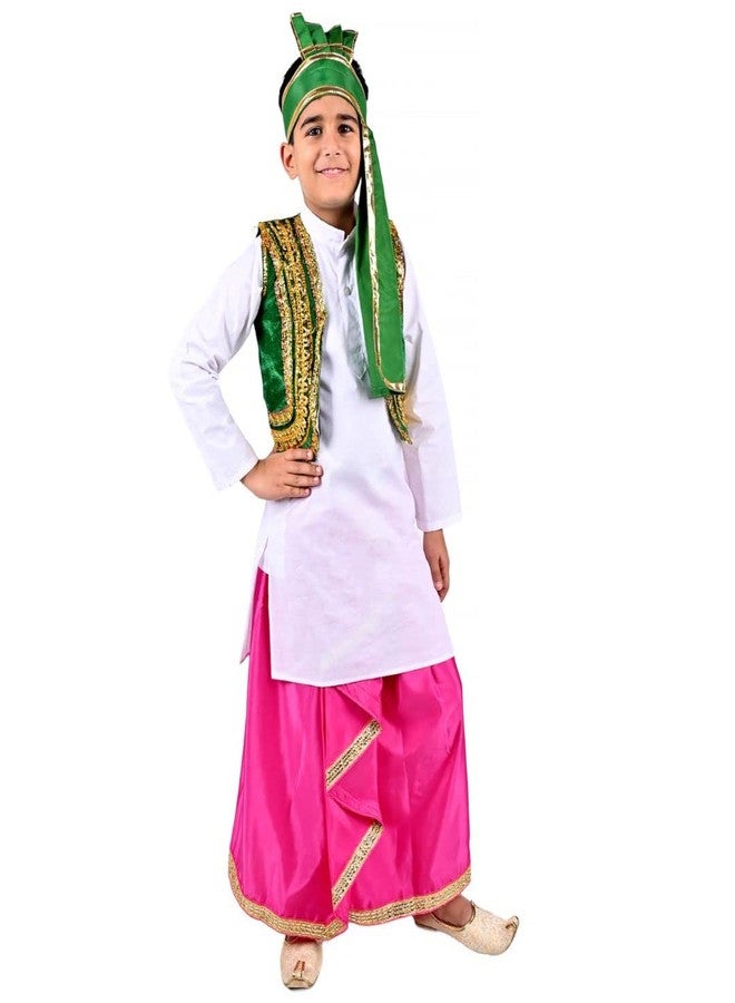 DESI ANDAAZ Punjabi Costume Dress Folk Dance Boys Set of 4(Kurta,Lungi,Jacket& Turra) Indian State Giddha Baisakhi Bhangra Dance Dress for Kids - Image 2