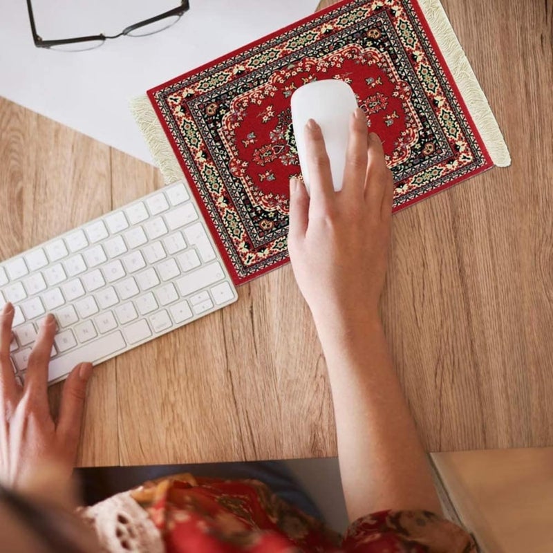 Persian Style Carpet Mouse Pad and Coffee Mat - Vintage Rug Design - Image 5