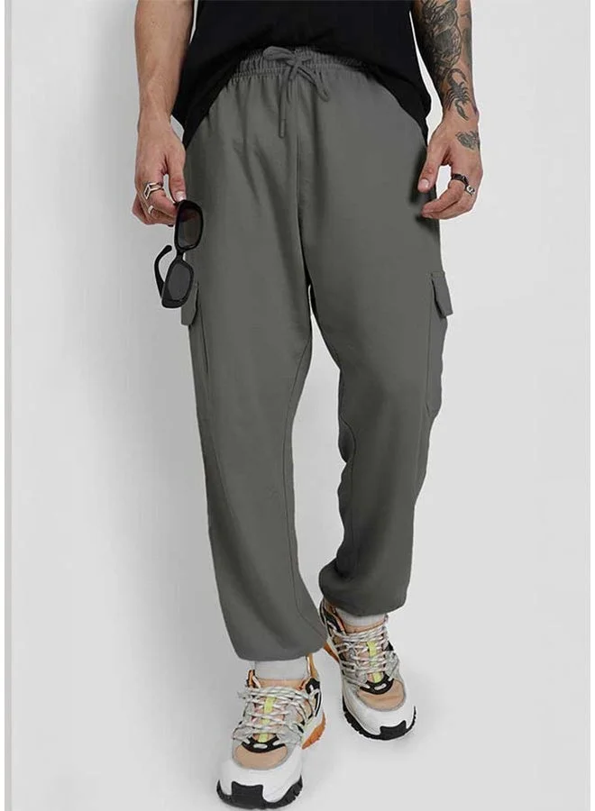 فيردو Veirdo Pure Cotton Mid Rise 5 Pocket Grey Joggers For Men