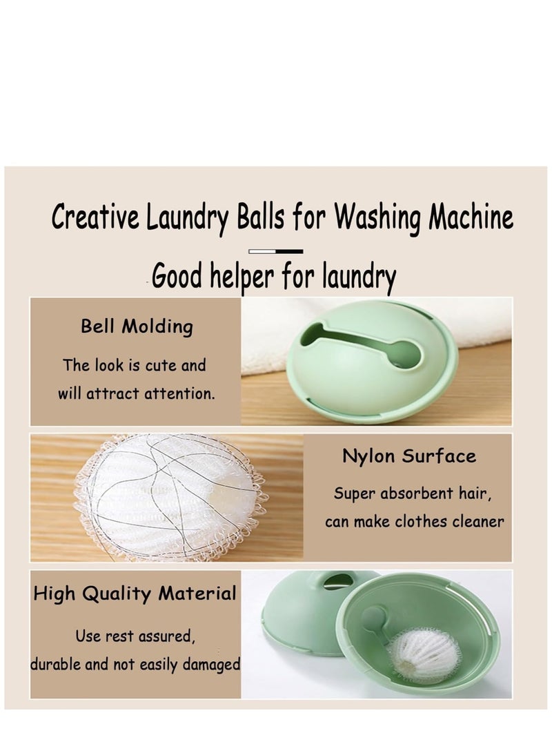 Zikra Pet Hair Remover for Laundry, Laundry Balls for Washing Machine, Bell-shaped Washing Machine Hair Catcher Balls, Washing Dryer Balls for Clothing Dog Cat Pet Fur Remover 8PCS (White and Green) - Image 4