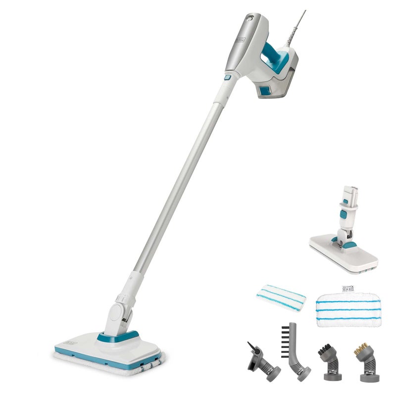 BLACK+DECKER Steam Mop, Floor and Handheld Steamer, Multi-Purpose Steam Cleaner with 6 Attachments, Corded (BHSM15FX08) - Image 1