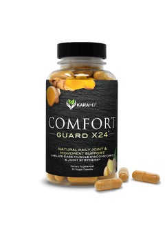 Comfort Guard X24 Natural Joint Support Supplement With Turmeric Curcumin Boswellia & Ginger Vegetable Capsules 30 Servings (90 Capsules)