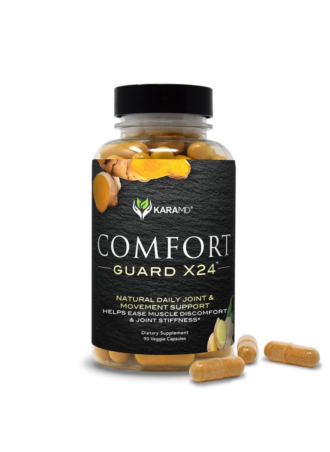 karamd - Comfort Guard X24 Natural Joint Support Supplement With Turmeric Curcumin Boswellia & Ginger Vegetable Capsules 30 Servings (90 Capsules) - Image 1