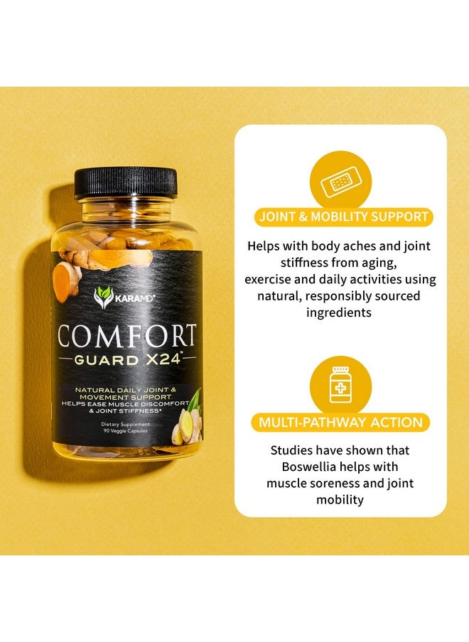 karamd - Comfort Guard X24 Natural Joint Support Supplement With Turmeric Curcumin Boswellia & Ginger Vegetable Capsules 30 Servings (90 Capsules) - Image 1