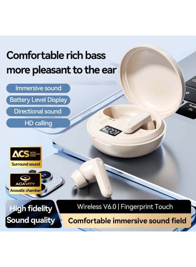 مُوطْمُوك  M164 سماعات لاسلكية, سماعات بلوتوث 6.0 في الأذن مع شاشة LED, سماعات بلوتوث جديدة صغيرة عميقة باس صوت ستيريو, إلغاء الضوضاء للمكالمات الواضحة, سماعات الأذن الخفيفة الوزن في الرياضة, العمل, السفر - Image 2