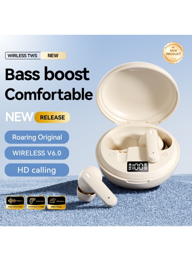 مُوطْمُوك  M164 سماعات لاسلكية, سماعات بلوتوث 6.0 في الأذن مع شاشة LED, سماعات بلوتوث جديدة صغيرة عميقة باس صوت ستيريو, إلغاء الضوضاء للمكالمات الواضحة, سماعات الأذن الخفيفة الوزن في الرياضة, العمل, السفر - Image 3