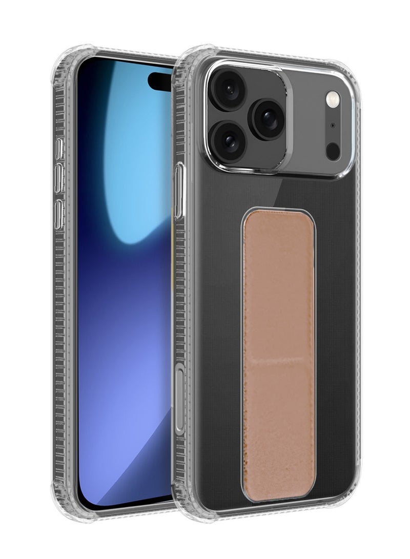 Wtech Apple iPhone 17 Pro Max 5G 2025 TPU Hand Grip Air Pillow Case Cover (MCGHTN) - Clear/Rose Gold - Image 1