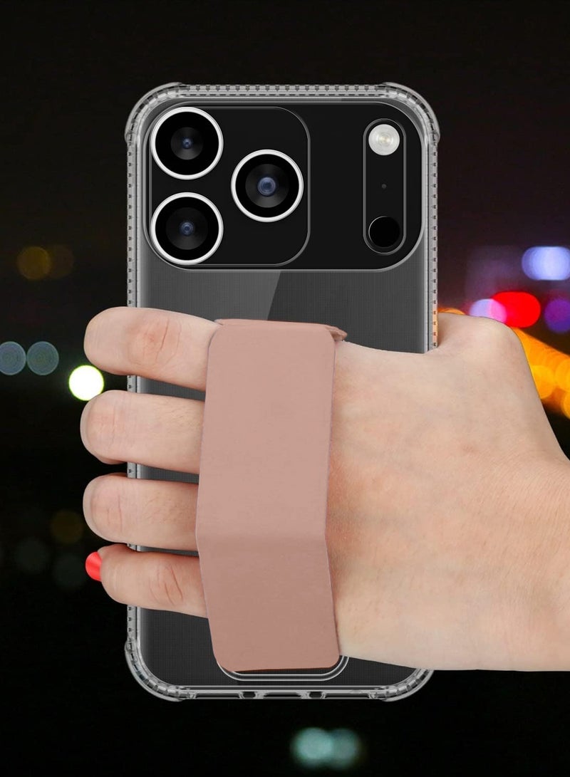 Wtech Apple iPhone 17 Pro Max 5G 2025 TPU Hand Grip Air Pillow Case Cover (MCGHTN) - Clear/Rose Gold - Image 4