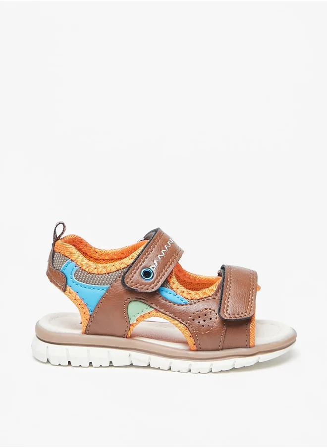 LBL by Shoexpress Boys Panelled Sandals with Hook and Loop Closure