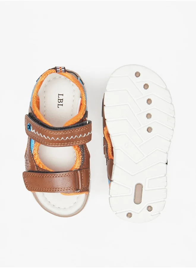LBL by Shoexpress Boys Panelled Sandals with Hook and Loop Closure