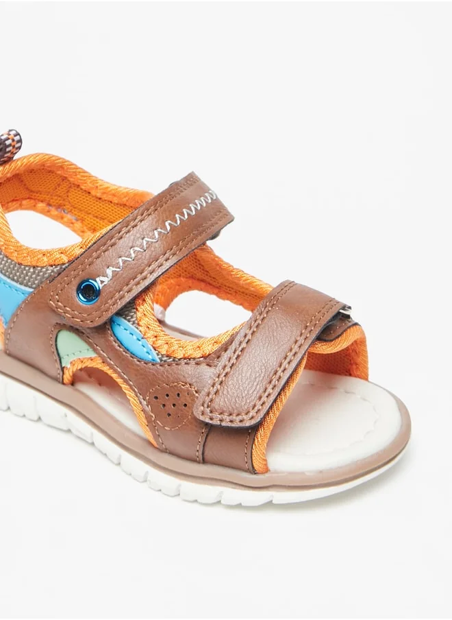 LBL by Shoexpress Boys Panelled Sandals with Hook and Loop Closure