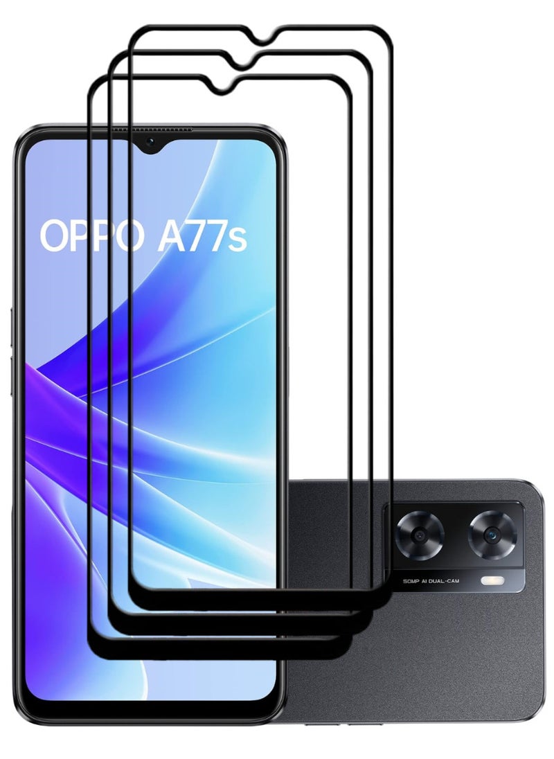 ACLIX 3 Pieces Antistatic ESD Dustproof Premium Quality High Definition Tempered Glass Screen Protector Designed For Oppo A77s - Image 1