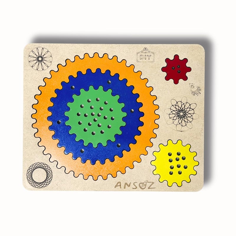 Ansoz Wooden Spirograph Art Kit - Fun Creative Drawing Set for KidsWooden Spirograph Art Kit - Fun Creative Drawing Set for Kids - Image 1