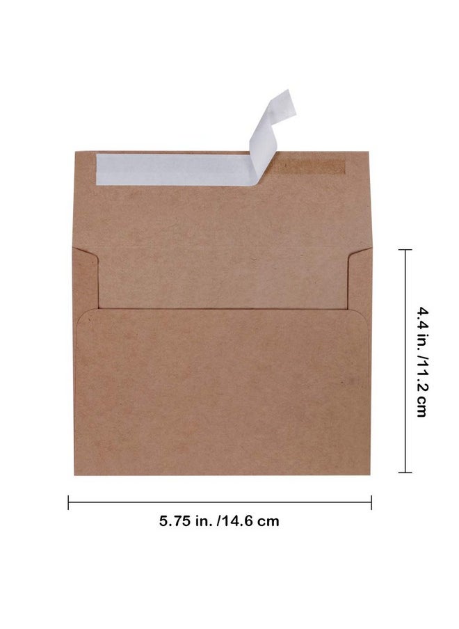 Winlyn - 150 Pcs Bulk A2 Invitation Envelopes In Brown Kraft Peel & Press Self Seal 4 3/8 X 5 3/4 Envelopes Rsvp Return Envelopes 100Lbs. Paper Stock For Wedding Party Invitations Announcement Greeting Cards - Image 1