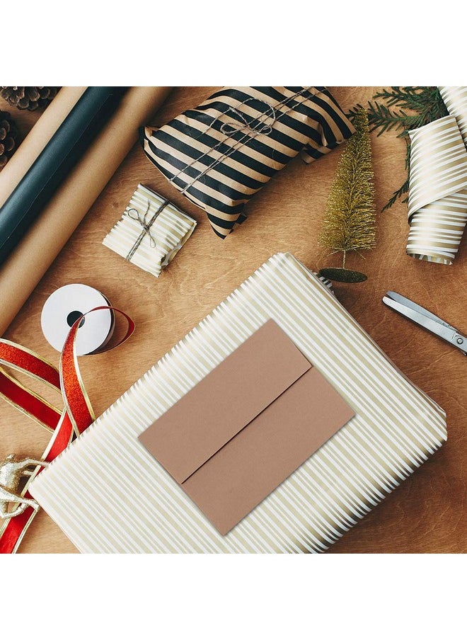 Winlyn - 150 Pcs Bulk A2 Invitation Envelopes In Brown Kraft Peel & Press Self Seal 4 3/8 X 5 3/4 Envelopes Rsvp Return Envelopes 100Lbs. Paper Stock For Wedding Party Invitations Announcement Greeting Cards - Image 1