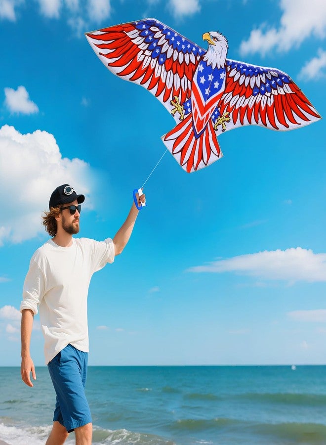 Xida Kite Xida Patriotic Eagle Kites for Adults & Kids Easy to Fly, Large Kite for Adults, Perfect for Beginner, Beach, Park & Outdoor Activities - Image 3