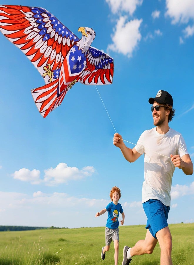 Xida Kite Xida Patriotic Eagle Kites for Adults & Kids Easy to Fly, Large Kite for Adults, Perfect for Beginner, Beach, Park & Outdoor Activities - Image 4