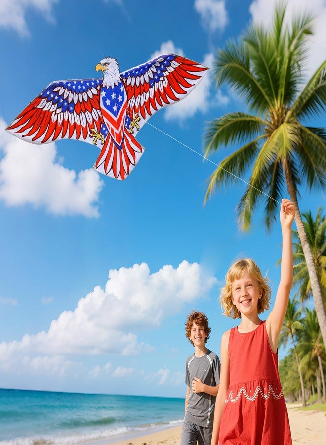 Xida Kite Xida Patriotic Eagle Kites for Adults & Kids Easy to Fly, Large Kite for Adults, Perfect for Beginner, Beach, Park & Outdoor Activities - Image 2