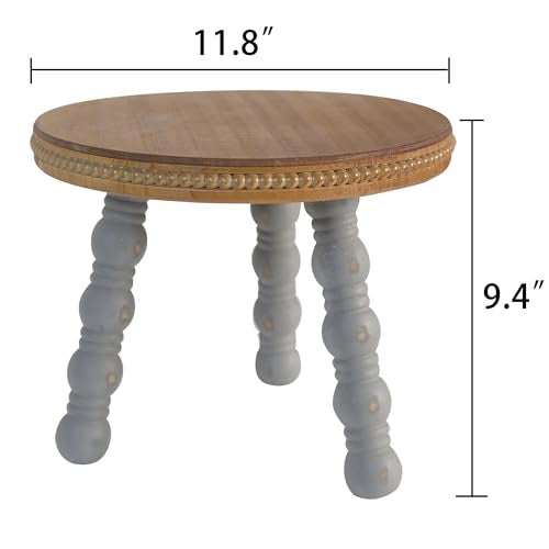 dwellington Wood Morden Farmhouse Plant Stand, 11.8 x 9.4 inches Wooden Rustic Indoor Decorative Display - Image 3