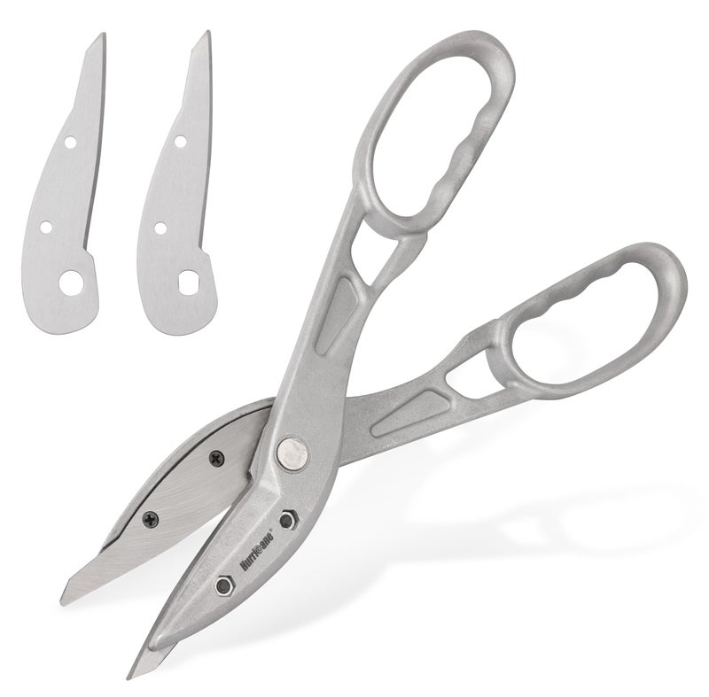 HURRICANE 12 Inch Aluminum Tin Snips with Replaceable Blades. Lightweight Straight Cutting Metal Cutters for HVAC, Sheet Metal & Vinyl Siding. Aluminum Tinner Shears with Large Handles - Image 1